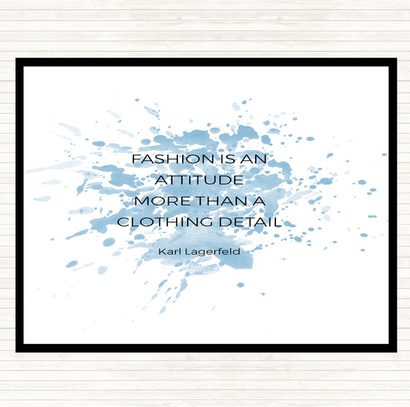 Blue White Karl Lagerfield Fashion Is Attitude Quote Dinner Table Placemat
