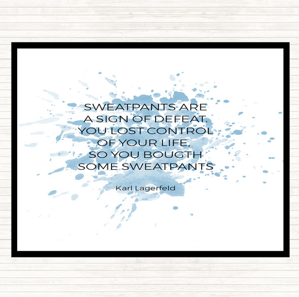 Blue White Karl Lagerfield Sweatpants Defeat Quote Dinner Table Placemat