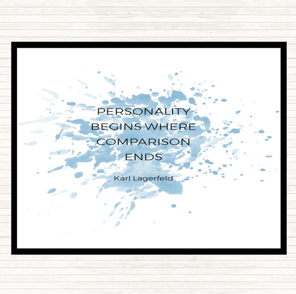 Blue White Karl Personality Inspirational Quote Dinner Table Placemat