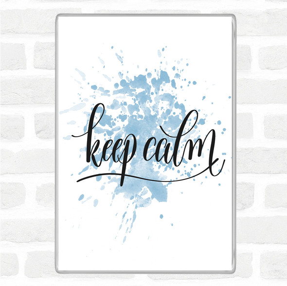 Blue White Keep Calm Swirl Inspirational Quote Jumbo Fridge Magnet