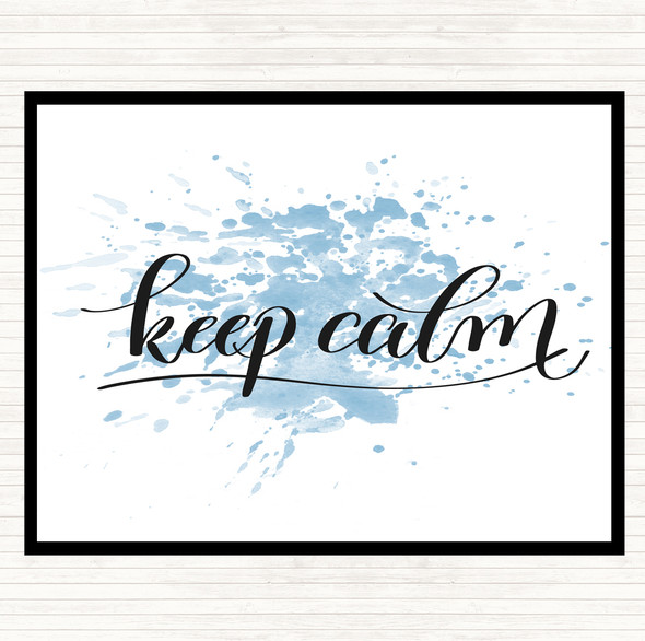 Blue White Keep Calm Swirl Inspirational Quote Mouse Mat Pad