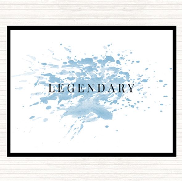 Blue White Legendary Inspirational Quote Mouse Mat Pad