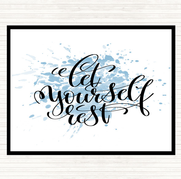 Blue White Let Yourself Rest Inspirational Quote Dinner Table Placemat