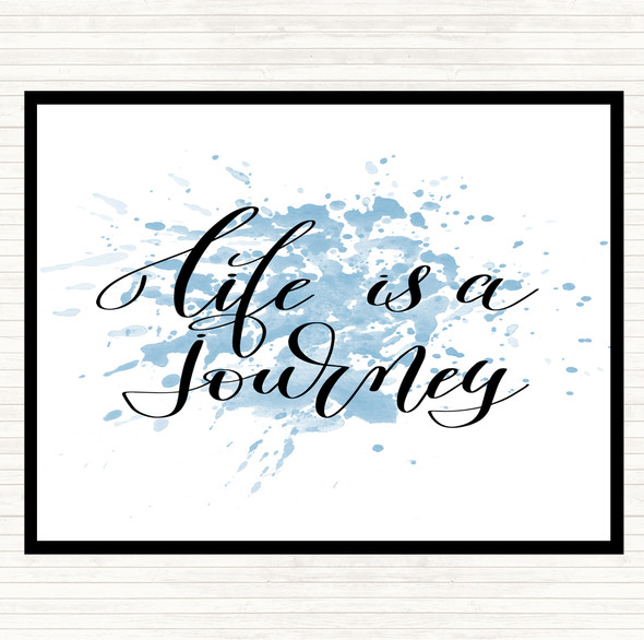 Blue White Life Is A Journey Inspirational Quote Mouse Mat Pad