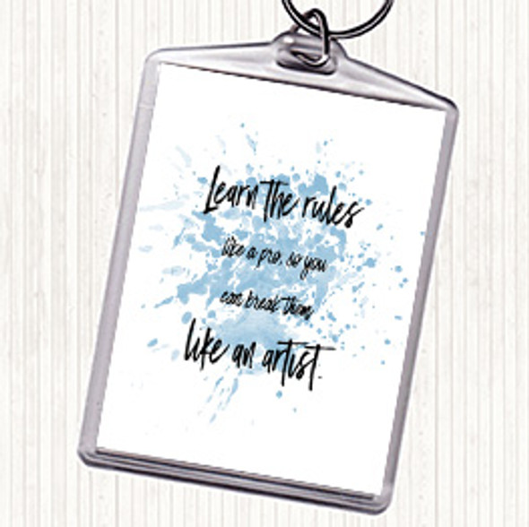 Blue White Like A Pro Inspirational Quote Bag Tag Keychain Keyring