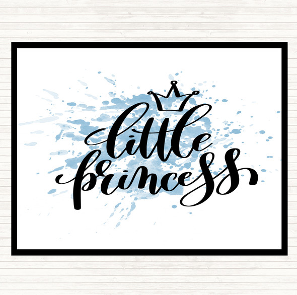 Blue White Little Princess Inspirational Quote Dinner Table Placemat