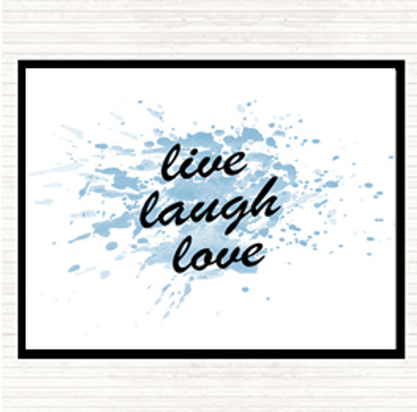 Blue White Live Laugh Inspirational Quote Mouse Mat Pad