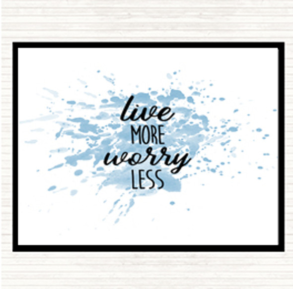 Blue White Live More Inspirational Quote Dinner Table Placemat