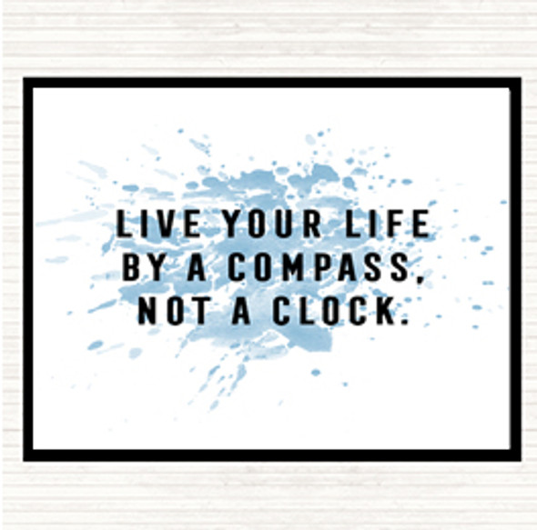 Blue White Live Your Life Inspirational Quote Mouse Mat Pad