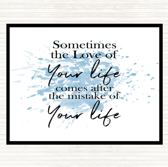 Blue White Love Of Your Life Inspirational Quote Mouse Mat Pad