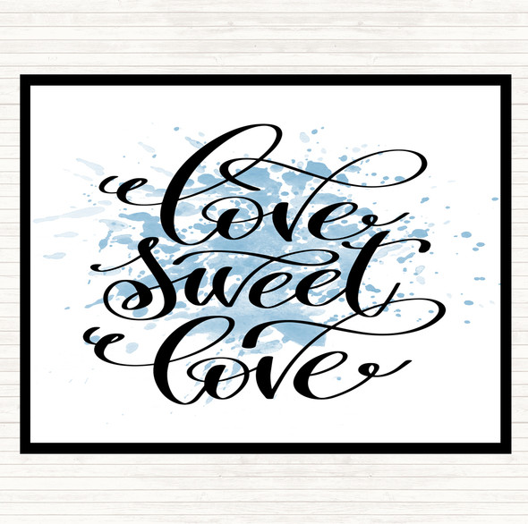 Blue White Love Sweet Love Inspirational Quote Dinner Table Placemat