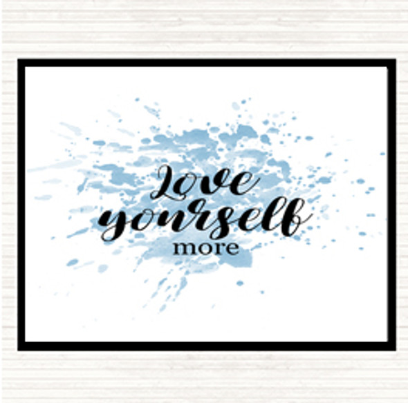 Blue White Love Yourself More Inspirational Quote Dinner Table Placemat