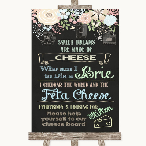 Shabby Chic Chalk Cheese Board Song Personalised Wedding Sign