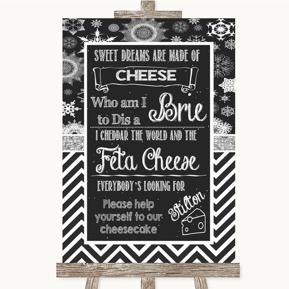 Chalk Winter Cheesecake Cheese Song Personalised Wedding Sign