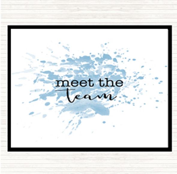 Blue White Meet The Team Inspirational Quote Dinner Table Placemat