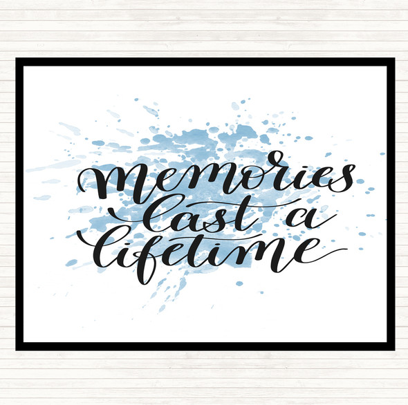 Blue White Memories Last Lifetime Inspirational Quote Dinner Table Placemat