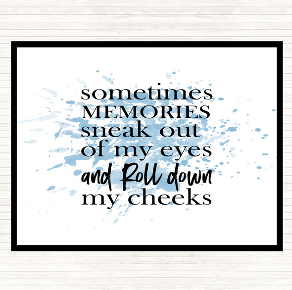 Blue White Memories Sneak Out Inspirational Quote Dinner Table Placemat