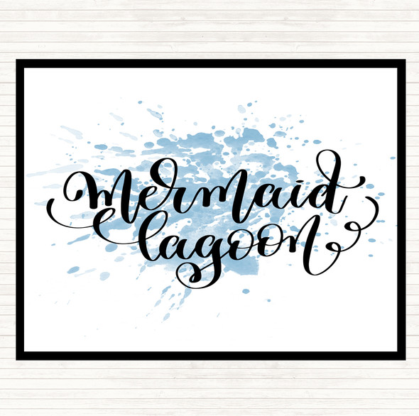 Blue White Mermaid Lagoon Inspirational Quote Mouse Mat Pad