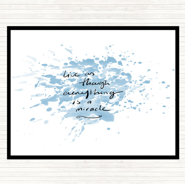 Blue White Miracle Inspirational Quote Dinner Table Placemat