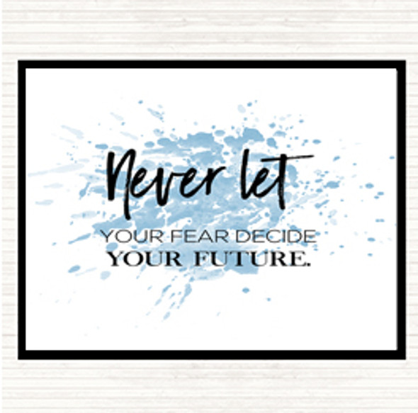 Blue White Never Let Inspirational Quote Mouse Mat Pad