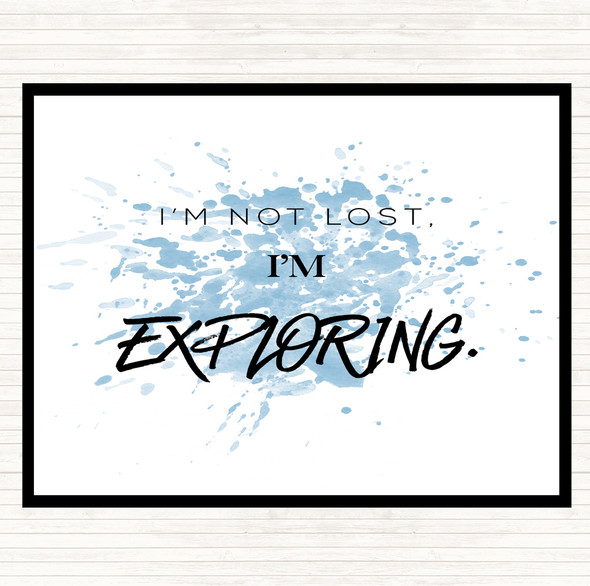 Blue White Not Lost Exploring Inspirational Quote Mouse Mat Pad