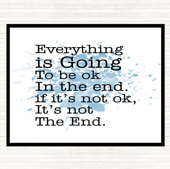 Blue White Not The End Inspirational Quote Mouse Mat Pad