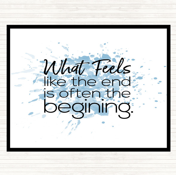 Blue White Often The Beginning Inspirational Quote Mouse Mat Pad