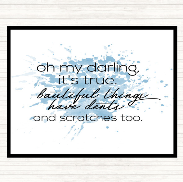 Blue White Oh My Darling Inspirational Quote Mouse Mat Pad