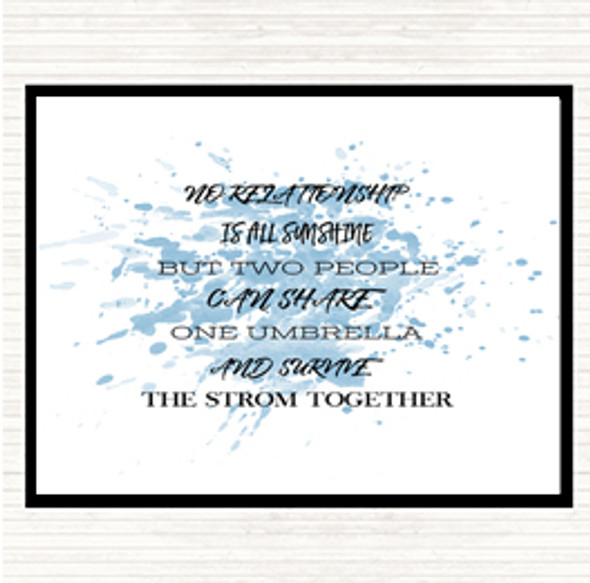 Blue White One Umbrella Inspirational Quote Mouse Mat Pad