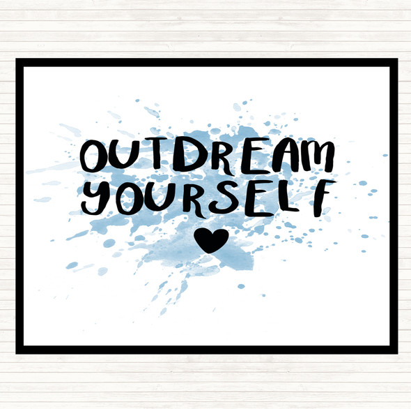 Blue White Out Dream Yourself Inspirational Quote Mouse Mat Pad