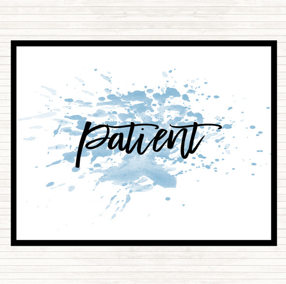 Blue White Patient Inspirational Quote Mouse Mat Pad