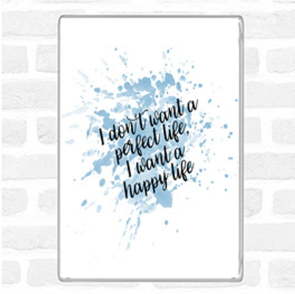 Blue White Perfect Life Inspirational Quote Jumbo Fridge Magnet