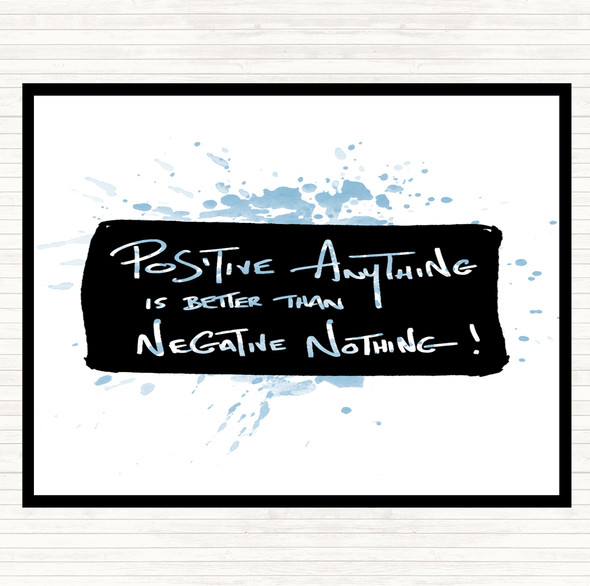 Blue White Positive Anything Inspirational Quote Mouse Mat Pad