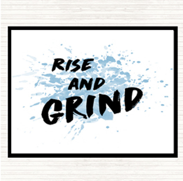 Blue White Rise And Grind Bold Inspirational Quote Dinner Table Placemat