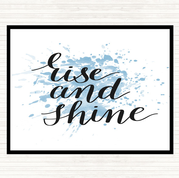 Blue White Rise And Shine Inspirational Quote Mouse Mat Pad