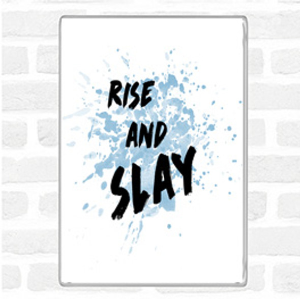 Blue White Rise And Slay Bold Inspirational Quote Jumbo Fridge Magnet