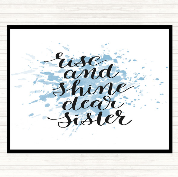 Blue White Rise Shine Sister Inspirational Quote Mouse Mat Pad
