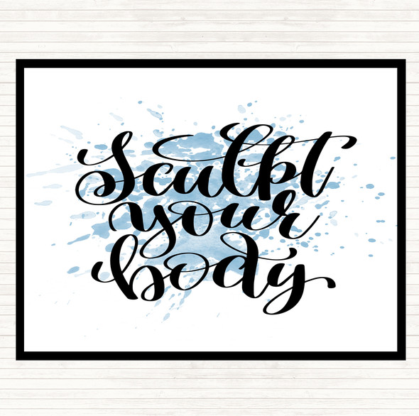 Blue White Sculpt Your Body Inspirational Quote Dinner Table Placemat