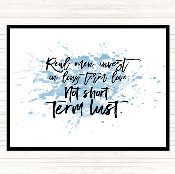 Blue White Short Term Lust Inspirational Quote Mouse Mat Pad