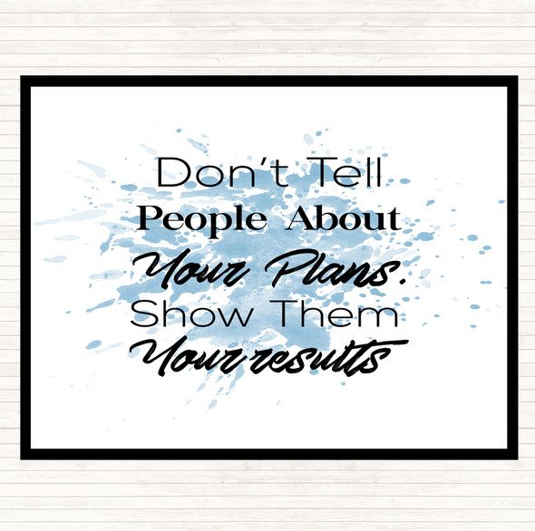 Blue White Show Results Inspirational Quote Mouse Mat Pad