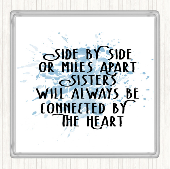 Blue White Side By Side Inspirational Quote Drinks Mat Coaster