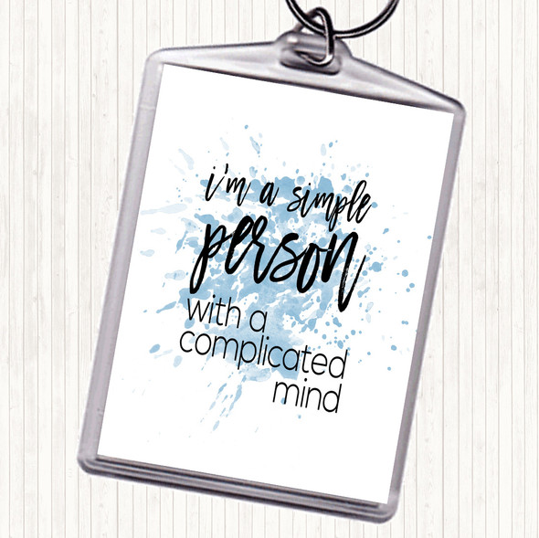 Blue White Simple Person Inspirational Quote Bag Tag Keychain Keyring