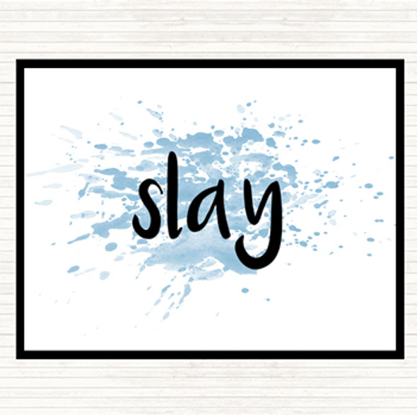 Blue White Slay Inspirational Quote Mouse Mat Pad