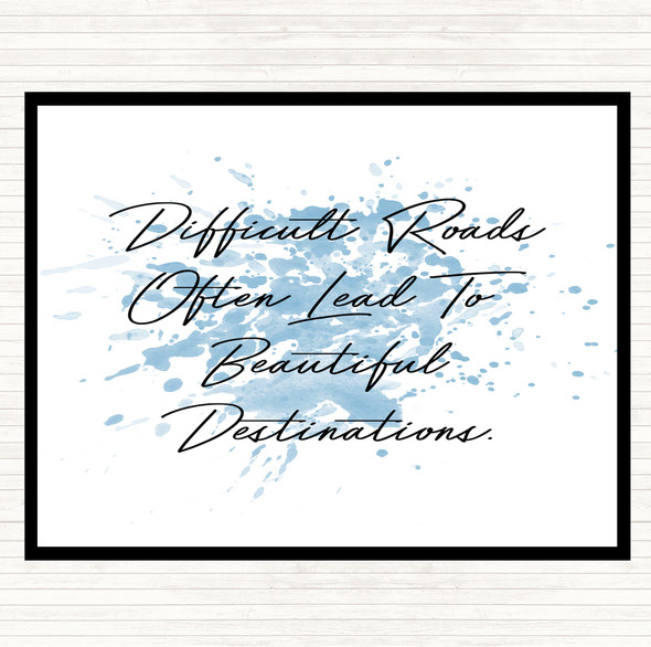 Blue White Beautiful Destination Inspirational Quote Mouse Mat Pad