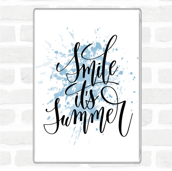 Blue White Smile Its Summer Inspirational Quote Jumbo Fridge Magnet