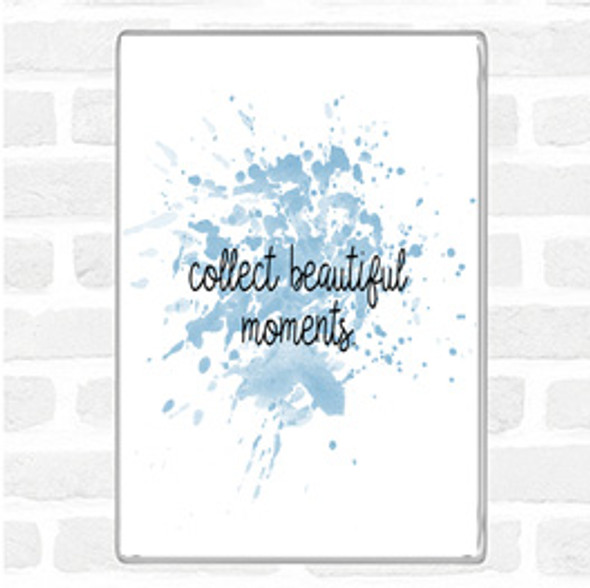 Blue White Beautiful Moments Inspirational Quote Jumbo Fridge Magnet