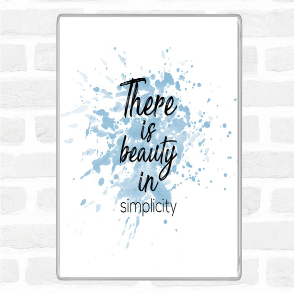 Blue White Beauty In Simplicity Inspirational Quote Jumbo Fridge Magnet