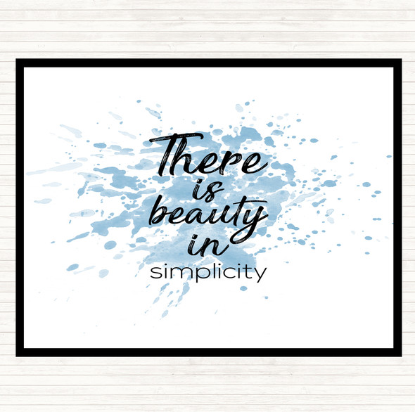 Blue White Beauty In Simplicity Inspirational Quote Mouse Mat Pad