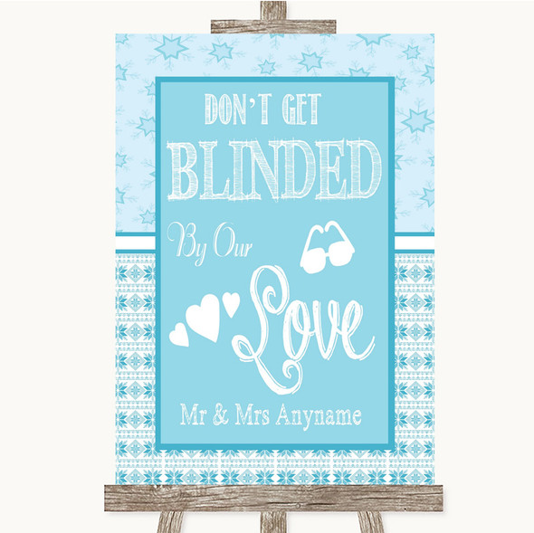 Winter Blue Don't Be Blinded Sunglasses Personalised Wedding Sign