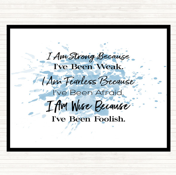 Blue White Strong Been Weak Inspirational Quote Mouse Mat Pad